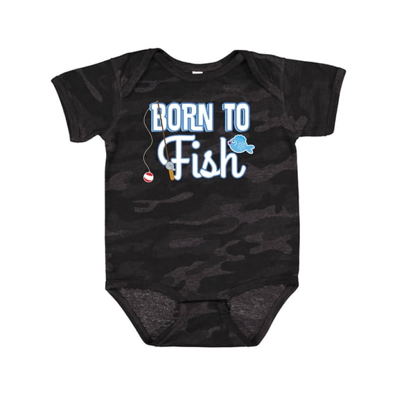 Inktastic Born to Fish Go Fishing Boys or Girls Baby Bodysuit