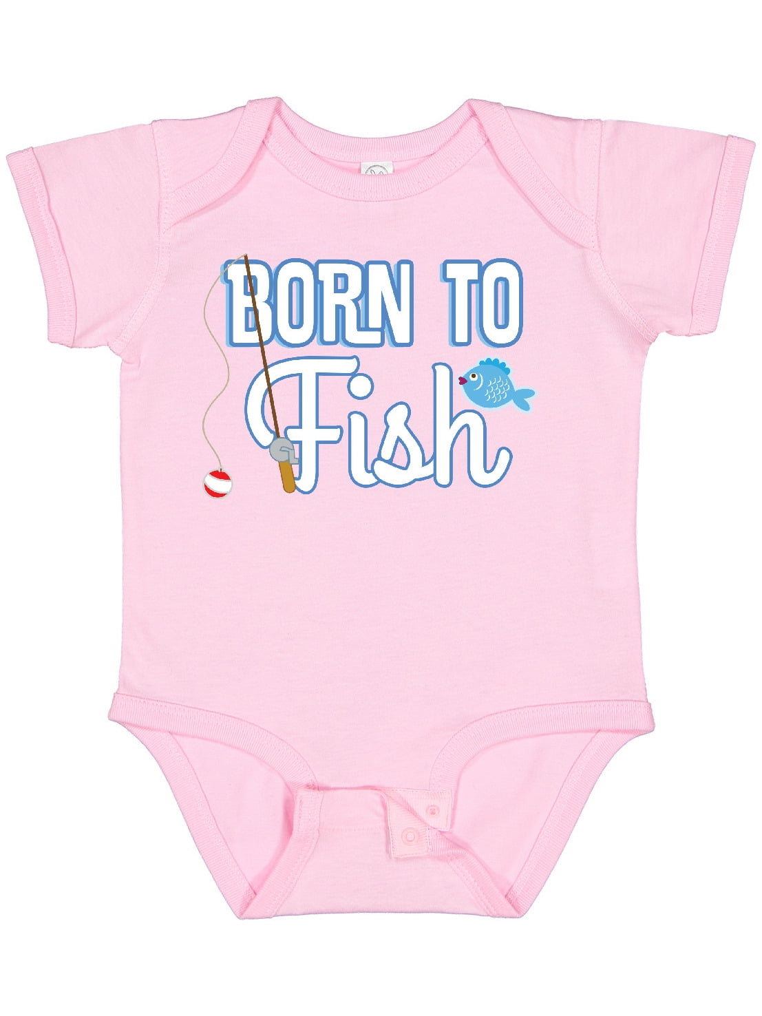 Inktastic Born to Fish Go Fishing Boys or Girls Baby Bodysuit