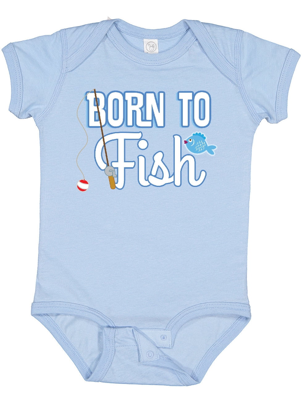 Inktastic Born to Fish Go Fishing Boys or Girls Baby Bodysuit