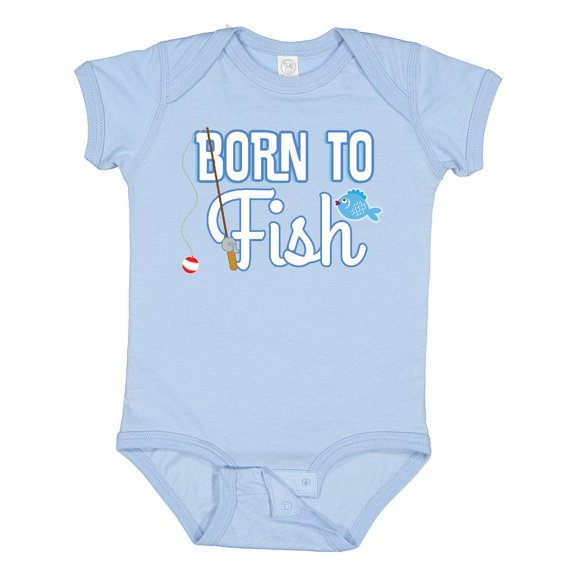 Inktastic Born to Fish Go Fishing Boys or Girls Baby Bodysuit