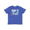 thumbnail image 1 of Inktastic Born to Fish Go Fishing Youth T-Shirt, 1 of 5