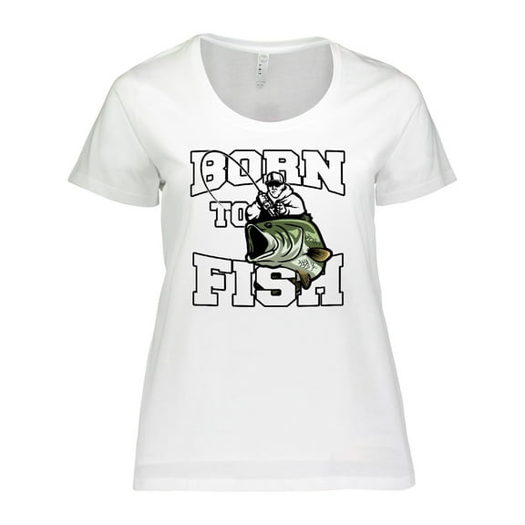 Inktastic Born to Fish Women's Plus Size T-Shirt