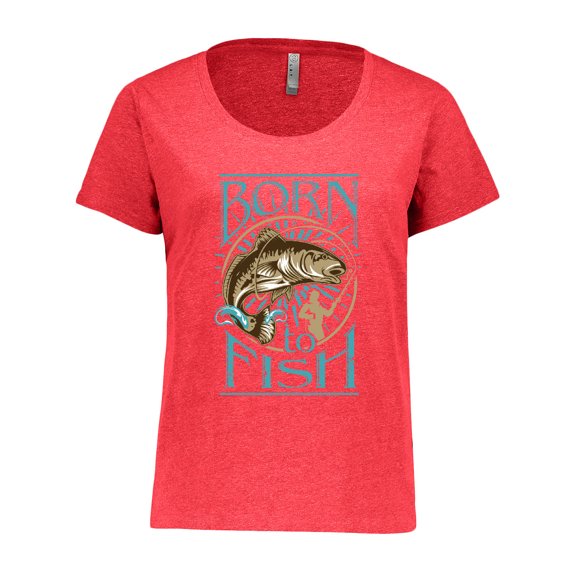 Inktastic Born to Fish Women's Plus Size T-Shirt