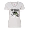 thumbnail image 1 of Inktastic Born to Fish Women's V-Neck T-Shirt, 1 of 5