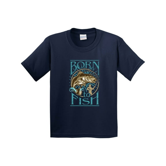 Inktastic Born to Fish Youth T-Shirt