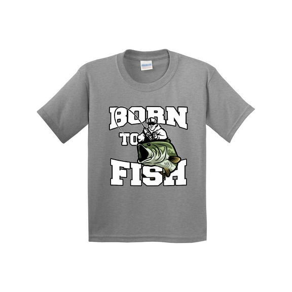 Inktastic Born to Fish Youth T-Shirt