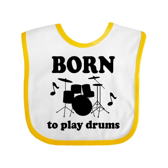 Inktastic Born to Play Drums Music Boys or Girls Baby Bib