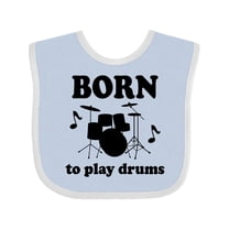 Inktastic Born to Play Drums Music Boys or Girls Baby Bib