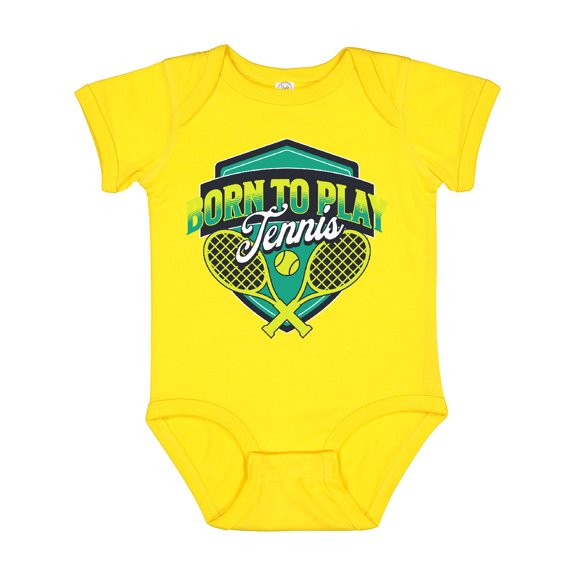 Inktastic Born to Play Tennis Boys or Girls Baby Bodysuit