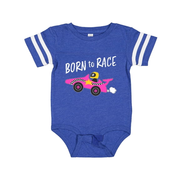 Inktastic Born to Race Pink Race Car Boys or Girls Baby Bodysuit