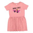 thumbnail image 1 of Inktastic Born to Race Pink Race Car Girls Toddler Dress, 1 of 5