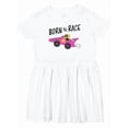 thumbnail image 1 of Inktastic Born to Race Pink Race Car Girls Toddler Dress, 1 of 5