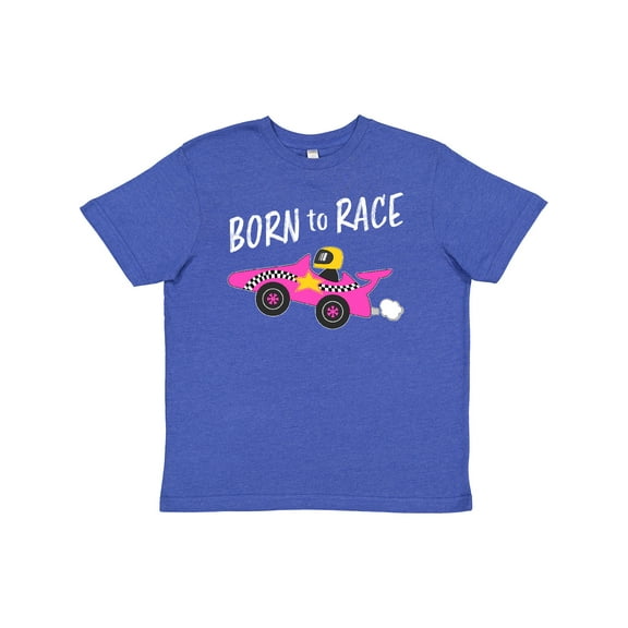 Inktastic Born to Race- Pink Race Car Youth T-Shirt