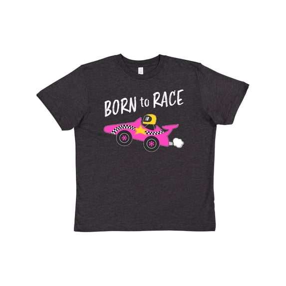 Inktastic Born to Race- Pink Race Car Youth T-Shirt