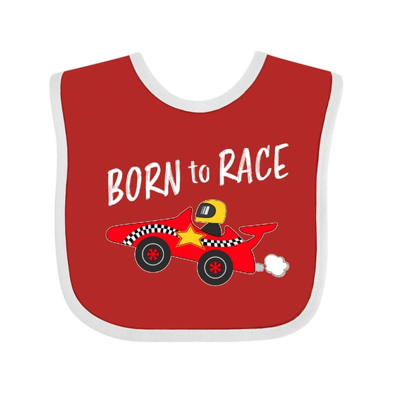 Inktastic Born to Race Red Race Car Boys or Girls Baby Bib