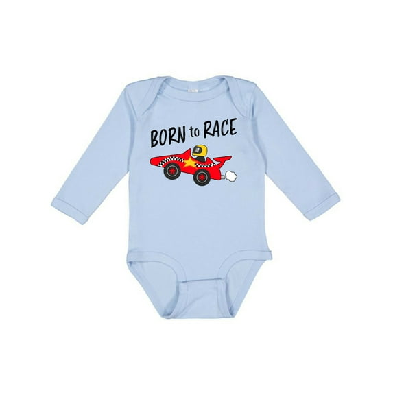 Inktastic Born to Race- Red Race Car Boys or Girls Long Sleeve Baby Bodysuit