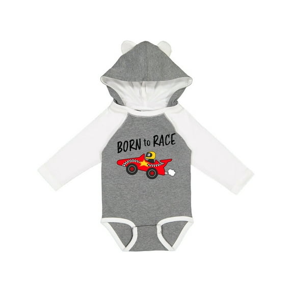 Inktastic Born to Race- Red Race Car Boys or Girls Long Sleeve Baby Bodysuit