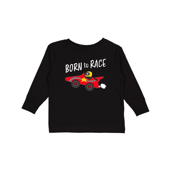 Inktastic Born to Race- Red Race Car Boys or Girls Long Sleeve Toddler T-Shirt