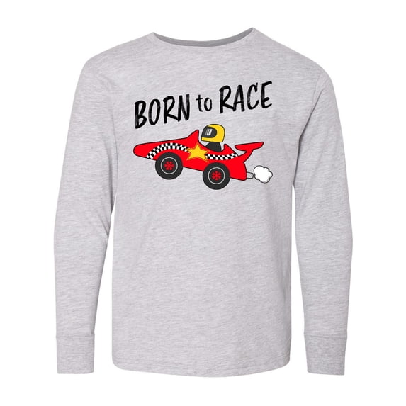 Inktastic Born to Race Red Race Car Long Sleeve Youth T-Shirt