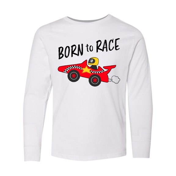 Inktastic Born to Race Red Race Car Long Sleeve Youth T-Shirt