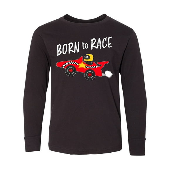 Inktastic Born to Race- Red Race Car Long Sleeve Youth T-Shirt