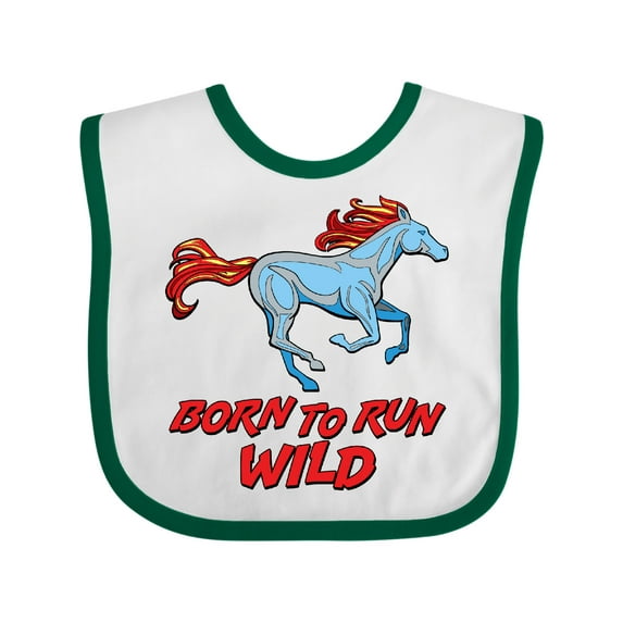 Inktastic Born to Run Wild- Galloping Horse Boys or Girls Baby Bib