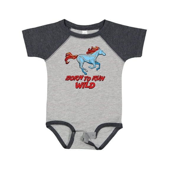 Inktastic Born to Run Wild- Galloping Horse Boys or Girls Baby Bodysuit