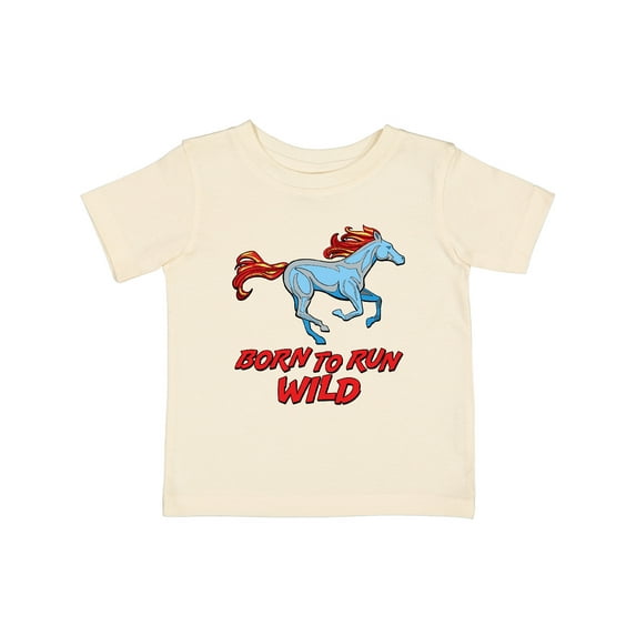 Inktastic Born to Run Wild- Galloping Horse Boys or Girls Baby T-Shirt