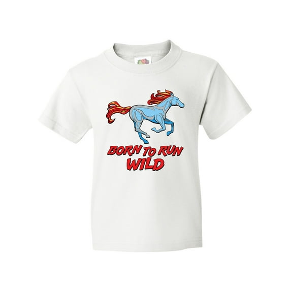 Inktastic Born to Run Wild- Galloping Horse Youth T-Shirt