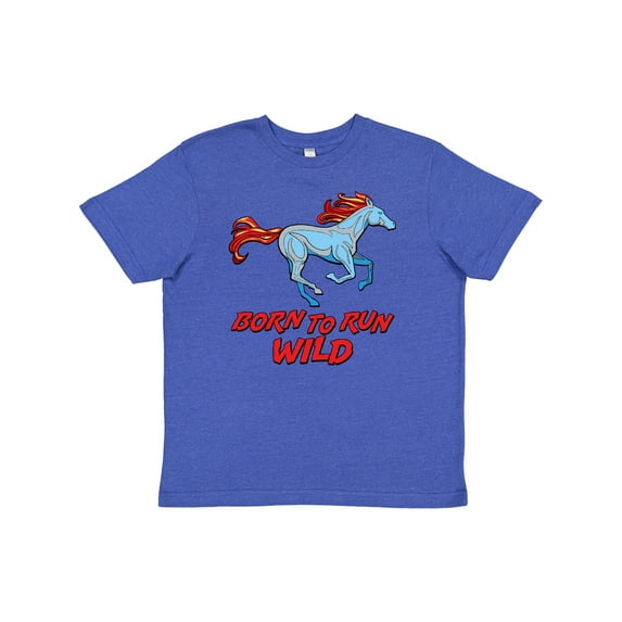 Inktastic Born to Run Wild- Galloping Horse Youth T-Shirt