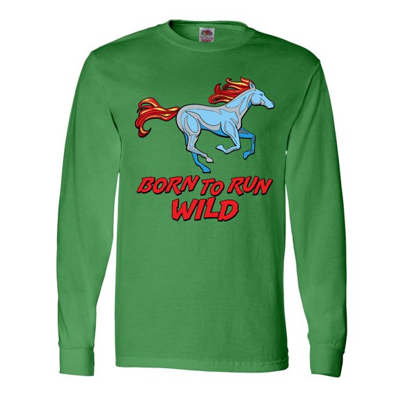 Inktastic Born to Run Wild- galloping horse Long Sleeve T-Shirt