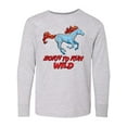 thumbnail image 1 of Inktastic Born to Run Wild- galloping horse Long Sleeve Youth T-Shirt, 1 of 5