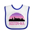 thumbnail image 1 of Inktastic Boston Gifts for Kids Retro Skyline Girls Baby Bib, 1 of 4
