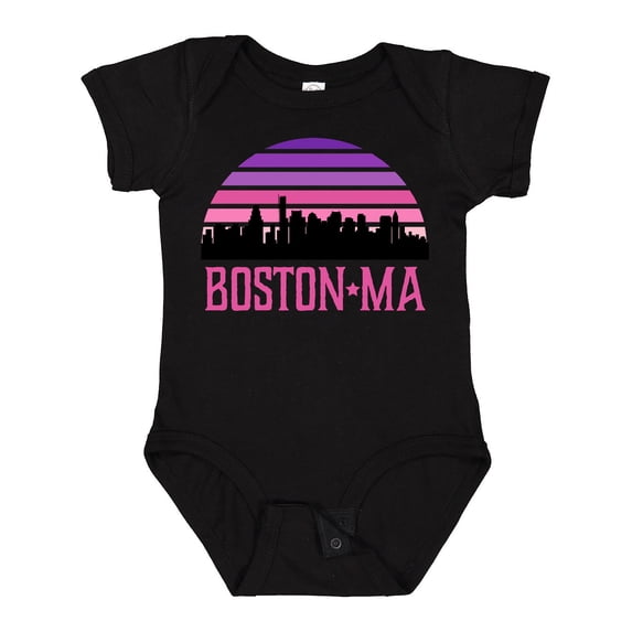 Inktastic Boston Gifts for Kids Retro Skyline Girls Baby Bodysuit