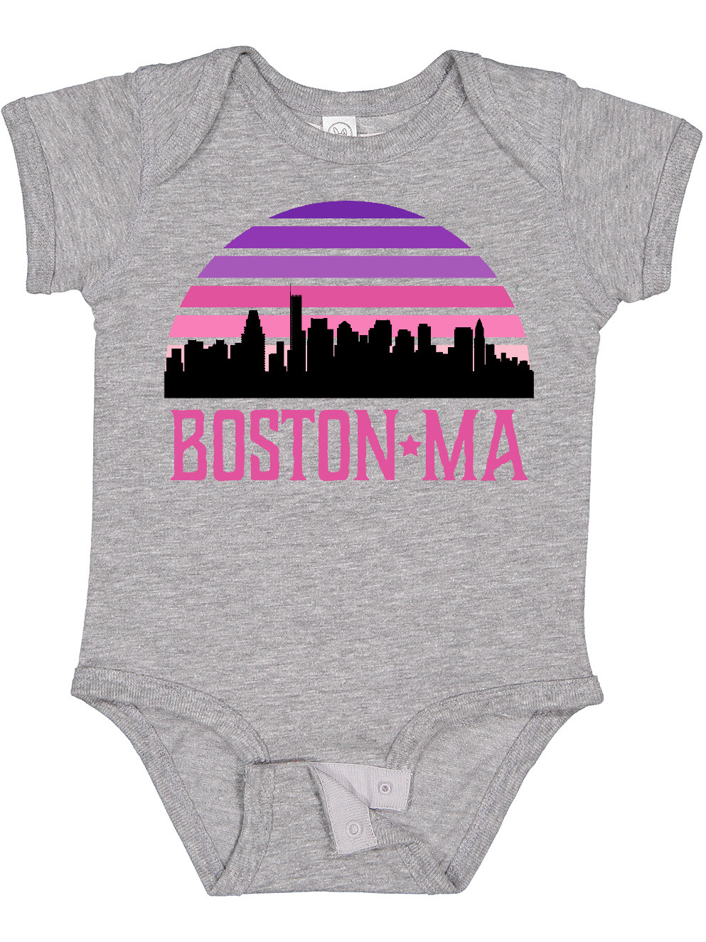 Boston Massachusetts Skyline Baby Bodysuit - Infant Onesie (4.5oz Ring-Spun Cotton)