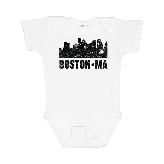Inktastic Boston Massachusetts City Skyline with Grunge Boys or Girls Baby Bodysuit
