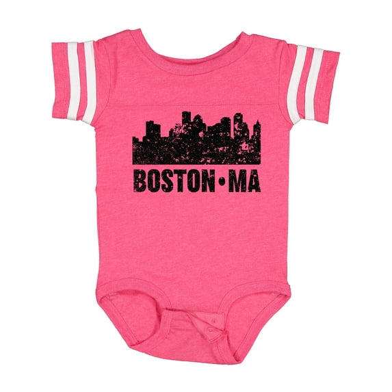 Inktastic Boston Massachusetts City Skyline with Grunge Boys or Girls Baby Bodysuit
