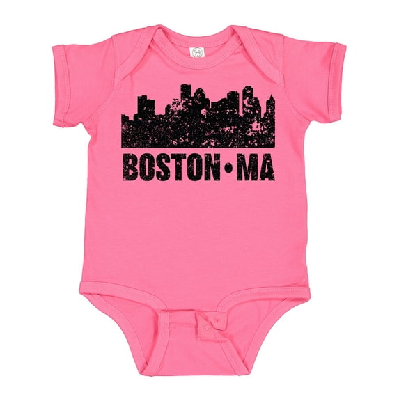 Inktastic Boston Massachusetts City Skyline with Grunge Boys or Girls Baby Bodysuit