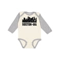 thumbnail image 1 of Inktastic Boston Massachusetts City Skyline with Grunge Boys or Girls Long Sleeve Baby Bodysuit, 1 of 5
