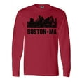 thumbnail image 1 of Inktastic Boston Massachusetts City Skyline with Grunge Long Sleeve T-Shirt, 1 of 5