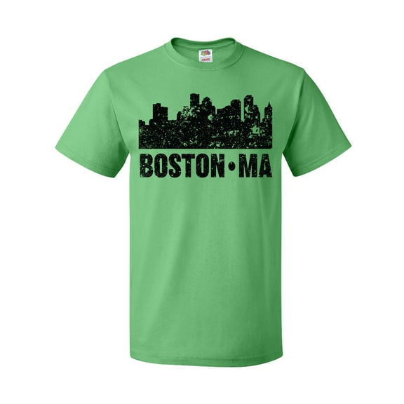 Inktastic Boston Massachusetts City Skyline with Grunge T-Shirt