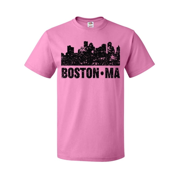 Inktastic Boston Massachusetts City Skyline with Grunge T-Shirt