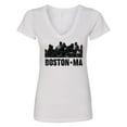 thumbnail image 1 of Inktastic Boston Massachusetts City Skyline with Grunge Women's V-Neck T-Shirt, 1 of 5
