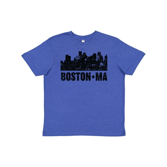 Inktastic Boston Massachusetts City Skyline with Grunge Youth T-Shirt
