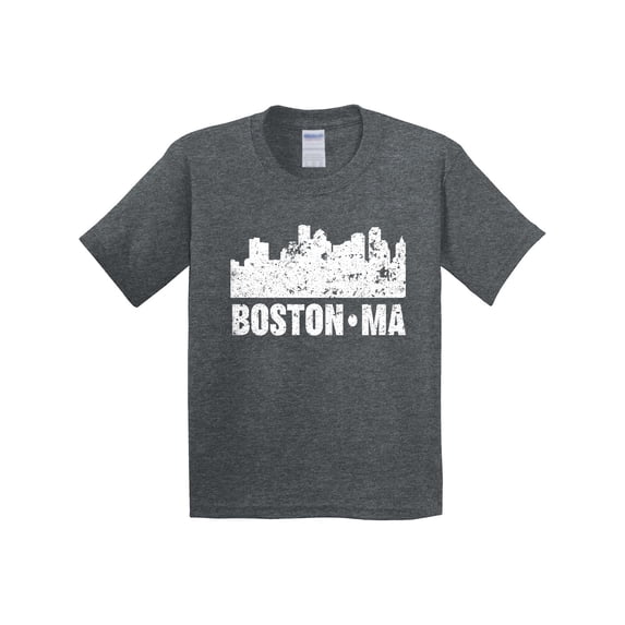 Inktastic Boston Massachusetts City Skyline with Grunge Youth T-Shirt