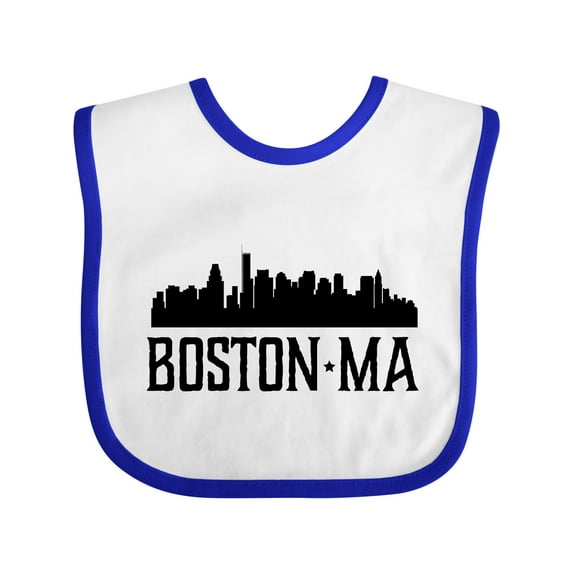 Inktastic Boston Massachusetts Skyline City Silhouette Boys or Girls Baby Bib