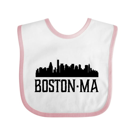Inktastic Boston Massachusetts Skyline City Silhouette Boys or Girls Baby Bib