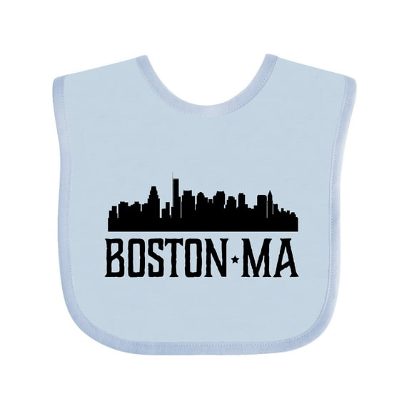 Inktastic Boston Massachusetts Skyline City Silhouette Boys or Girls Baby Bib