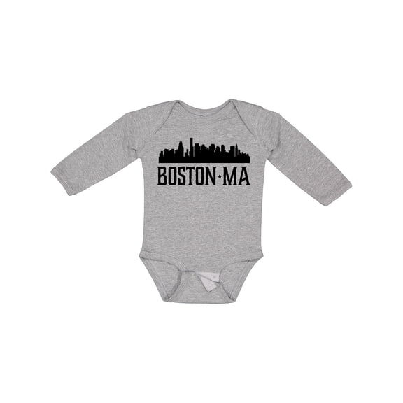 Inktastic Boston Massachusetts Skyline City Silhouette Boys or Girls Long Sleeve Baby Bodysuit