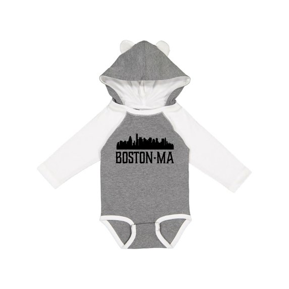 Inktastic Boston Massachusetts Skyline City Silhouette Boys or Girls Long Sleeve Baby Bodysuit